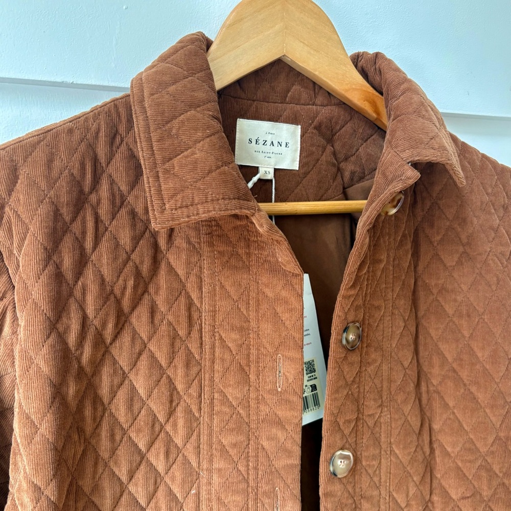 Sézane caramel velvet Will jacket.